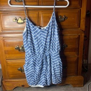 Blue and white striped romper. Size- Large